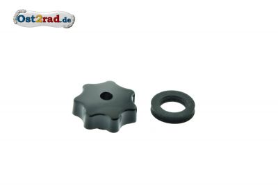 Sterngriffmutter M6 schwarz für Simson SR50 KR51 mit Dichtring