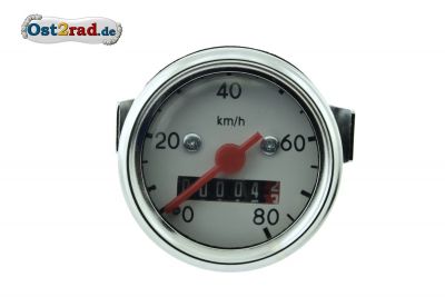 Tacho mit Beleuchtung für Simson Vogelserie, 80km/h, 48mm, 6V