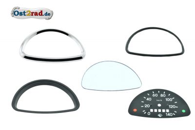 Tachoglas - Ziffernblatt Set für MZ ES 125 150 175 250 Trophy Segmenttacho