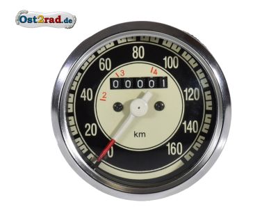 Tachometer rund 160 km/h für Jawa und CZ 125 - 350, Oldtimer universal