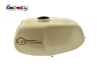 Tank Alabaster-Weiß, Kraftstoffbehälter für Simson Habicht Sperber, versiegelt