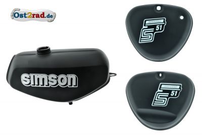 Tank Set Exklusiv S51E ENDURO MATT-Schwarz, versiegelt, mit Aufkleber Simson