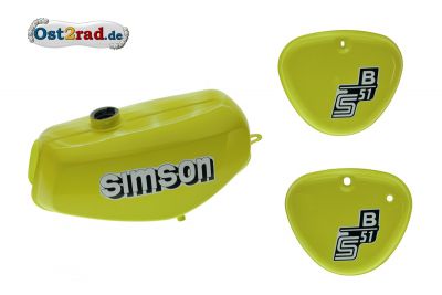 Set Aufkleber Simson S50 N gelb für Tank und Seitendeckel 