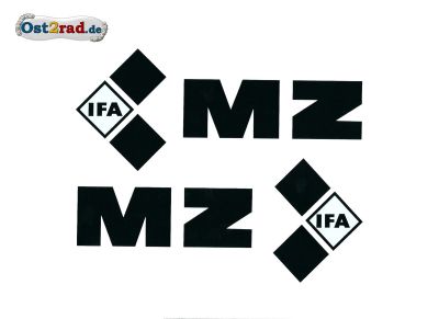 Jeu adhésifs noirs de réservoir MZ IFA