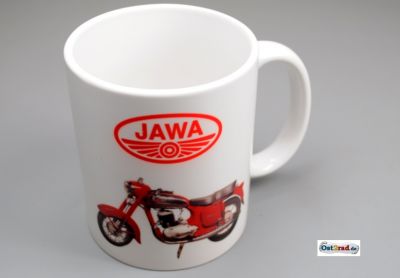 Tasse weiss mit Aufdruck JAWA Kyvacka 353