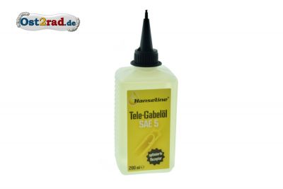 Telegabelöl Hanseline SAE5 für Simson MZ Jawa, 200ml Dosierflasche