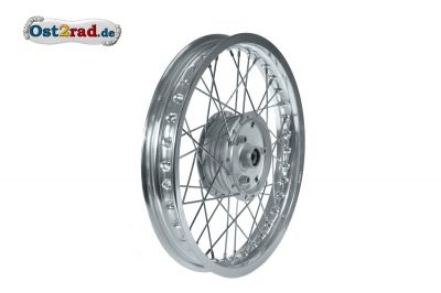 TUNING-Speichenrad 1,85x16 Alu - Edelstahl Silber für Simson S50 S51 S53