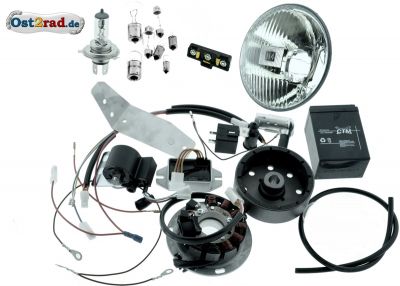 Vape 3 Zündung 12V mit Reflektor H4 für Simson KR51/2 Schwalbe Umrüstsatz