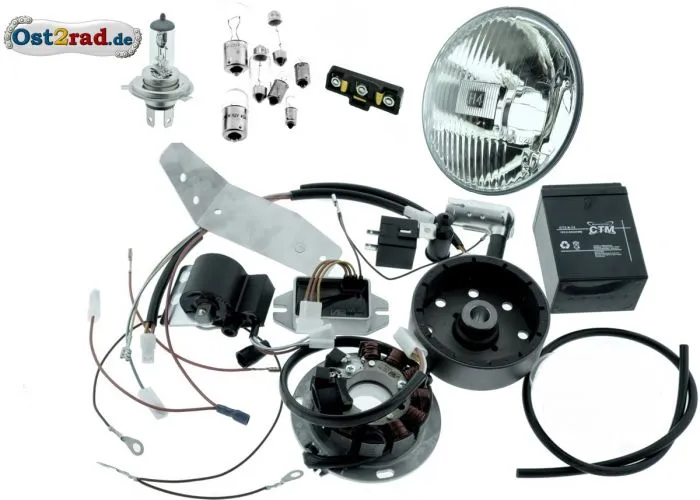 Vape 3 Zündung 12V mit Reflektor H4 für Simson KR51 Schwalbe Star Habicht Sperber Duo