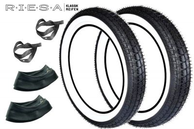 Weißwandreifensatz Jawa 350 Typ354, Riesa 3,25x16 und 3,50x16