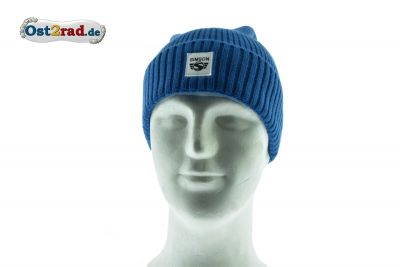 Wintermütze blau mit Simson Aufnäher