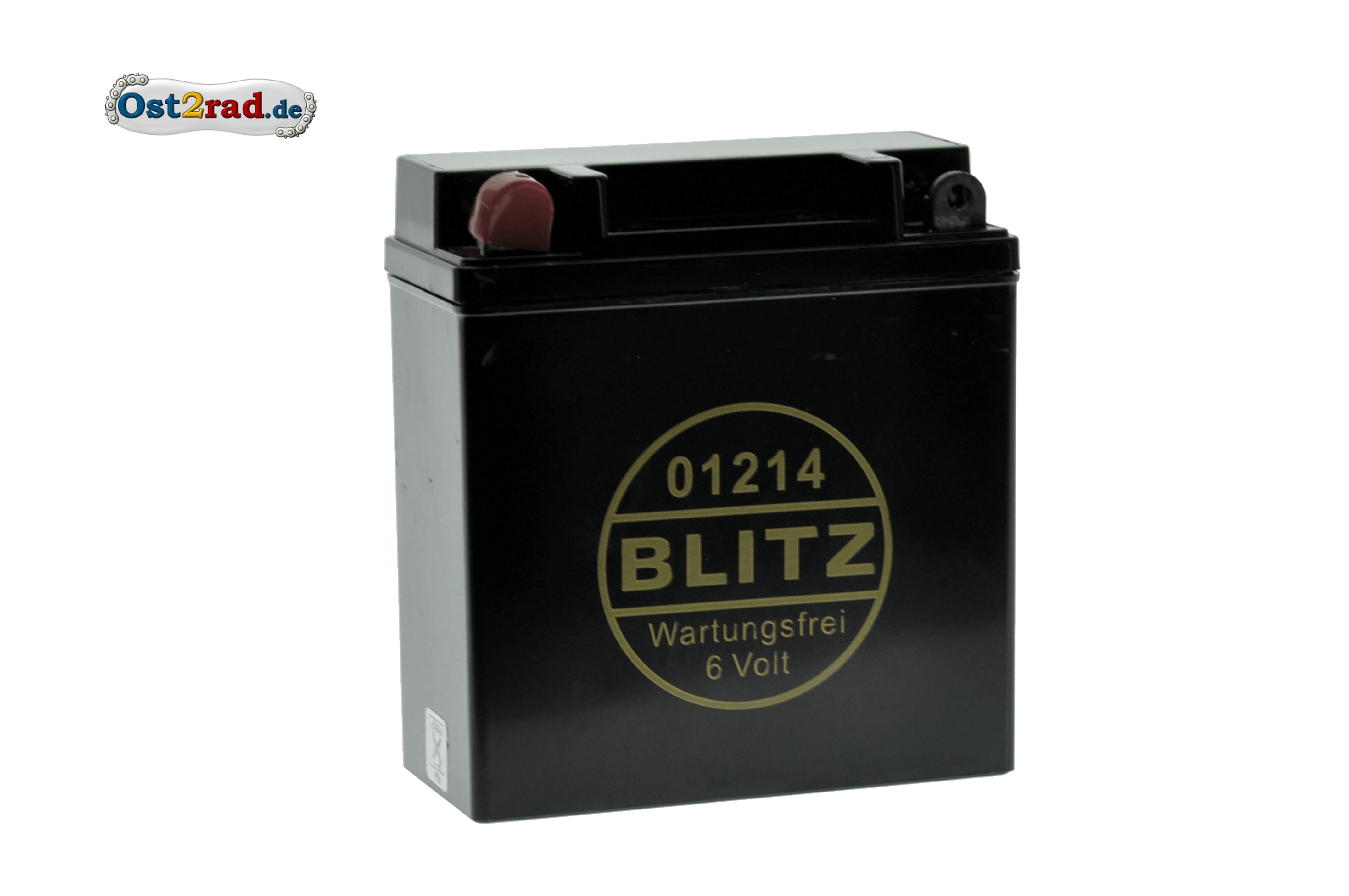 AGM-Batterie WARTUNGSFREI 6V 12Ah SCHMAL SCHWARZ für S50 S51 SR50