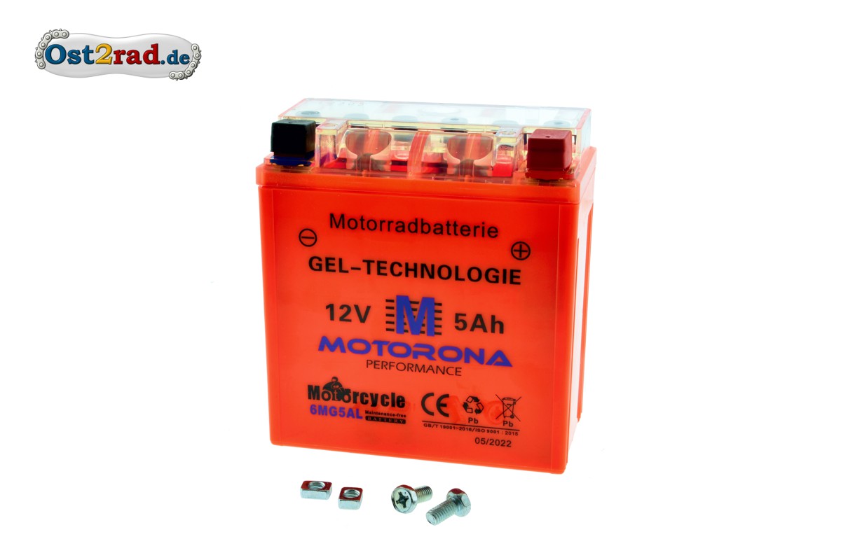 Gel Akku Batterie Motorona für Simson S50 S51 SR50 12V 5Ah speziell für  VAPE, wartungsfrei