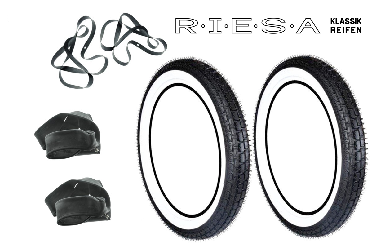 2xSET Weißwandreifen Straße RIESA für Simson S50 S51 KR51 Schwalbe