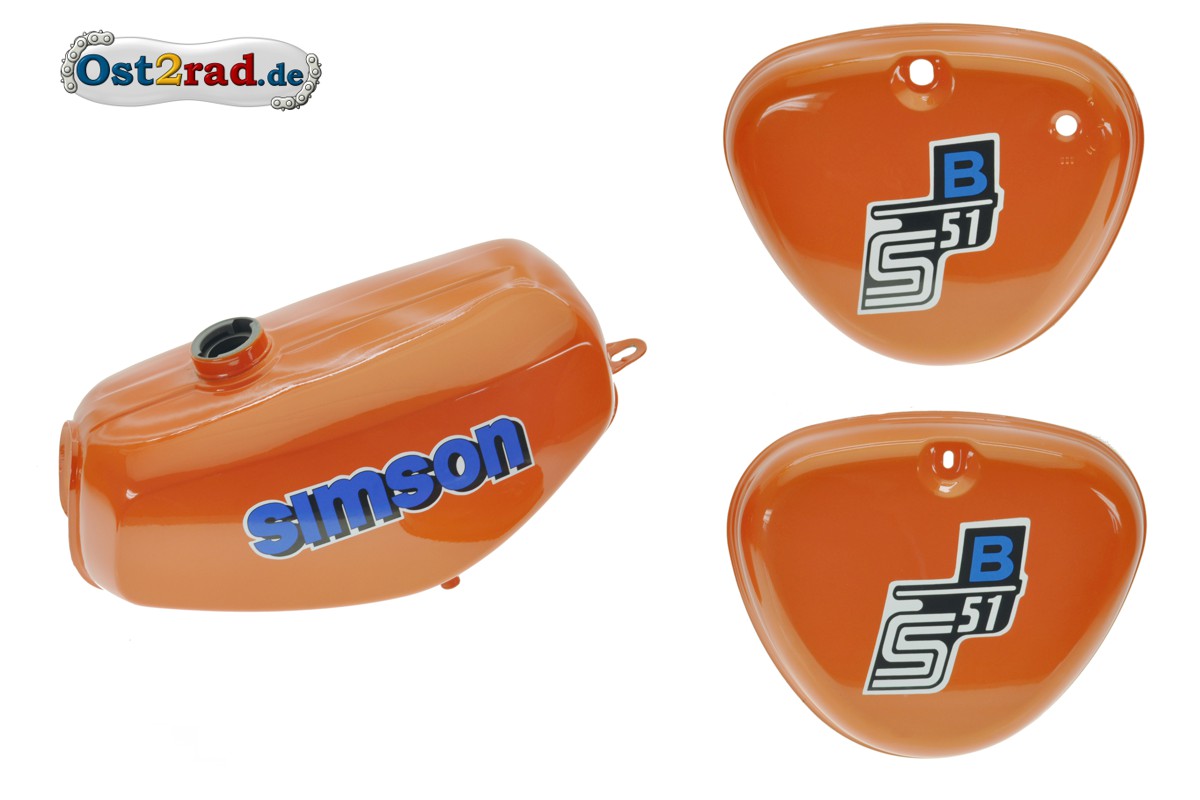 Motorrad Painted Set Tank + Seitenabdeckungen For Simson S51 S50 S70  Motorcycle Orange Fuel Tank - Fuel Supply - AliExpress