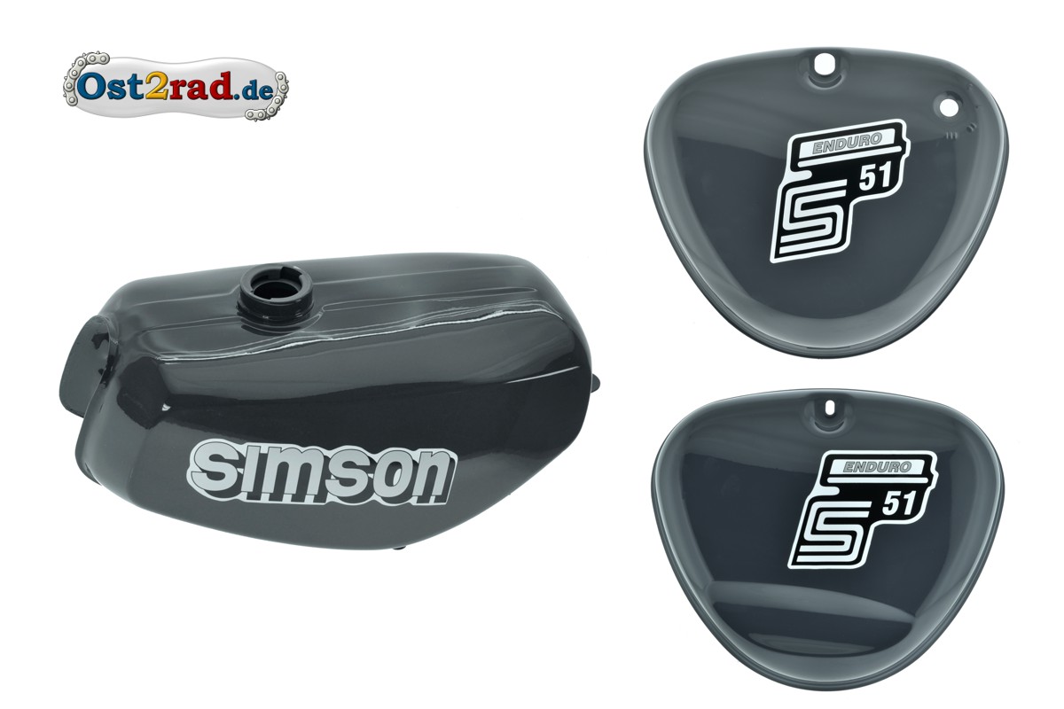 Simson S51 Aufkleber - simson - für Tank - silber / schwarz