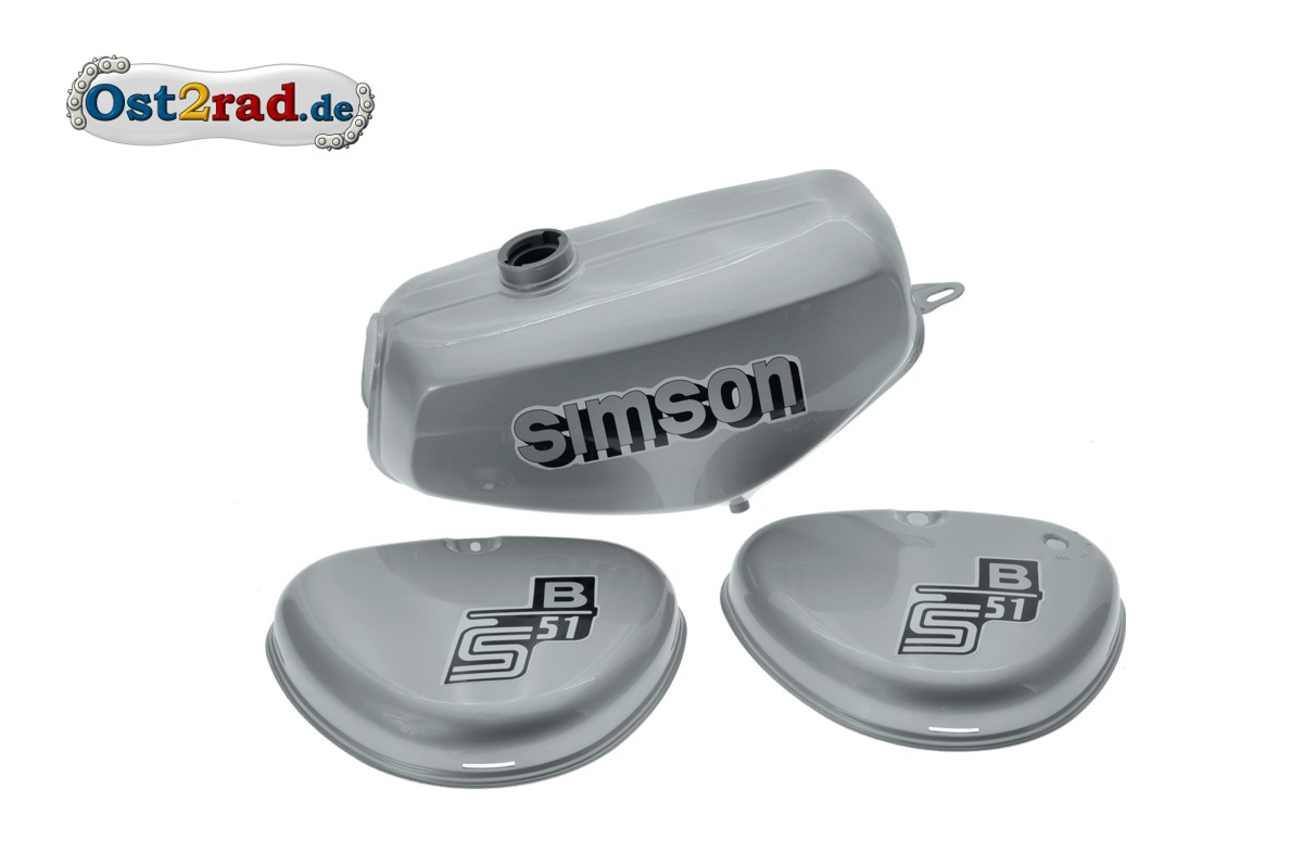 Simson S51 Aufkleber - simson - für Tank - silber / schwarz