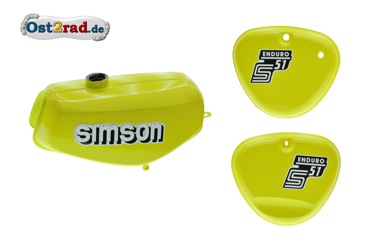 Paket] Set Aufkleber Simson S51 Enduro gelb für Tank und