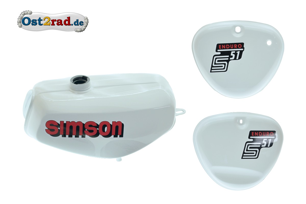 Set Aufkleber Simson S51 B weiß/schwarz für Tank und Seitendeckel :  : Auto & Motorrad