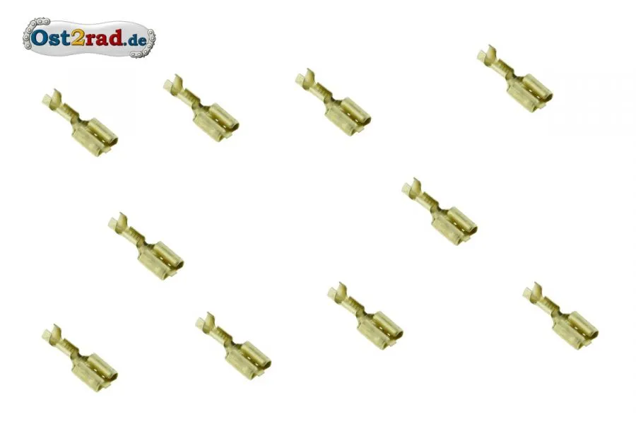 10er Pack Flachsteckhülse unisoliert mit Zunge 6,3 mm 10er Pack Flachsteckhülse unisoliert mit Zunge 6,3 mm