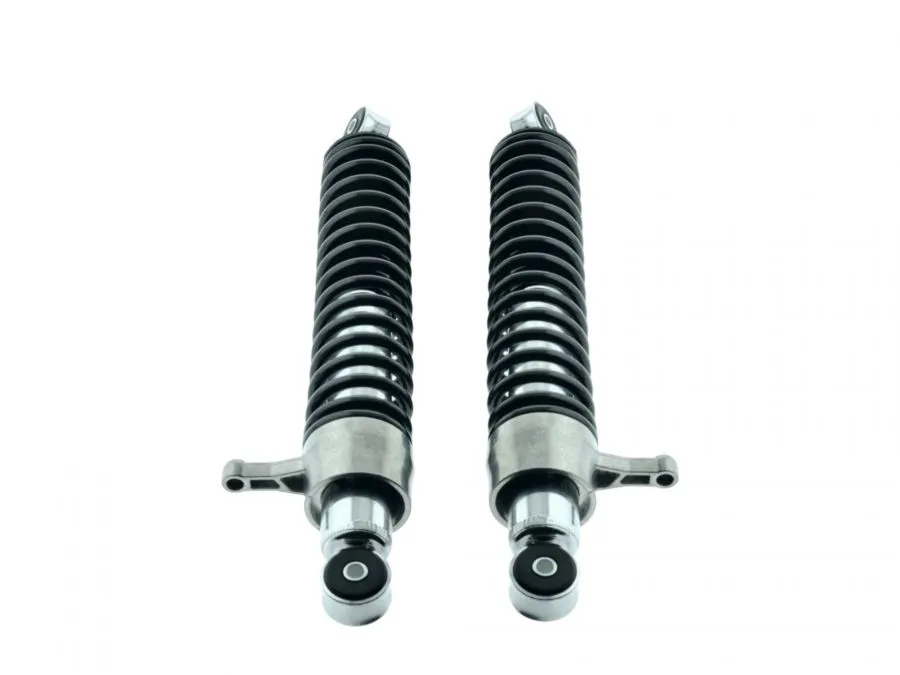 Federbein Paar S51 S50 und Enduro mit Verstellhebel mit SCHWARZEN FEDERN