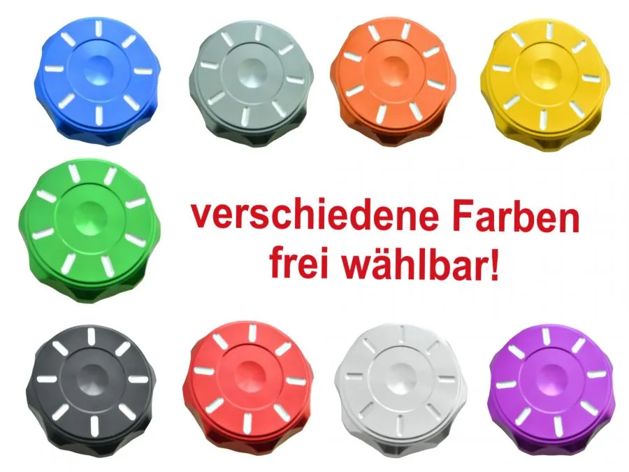 CNC Tankdeckel Alu für Simson S50 S51 - Strahlenform - Farben wählbar