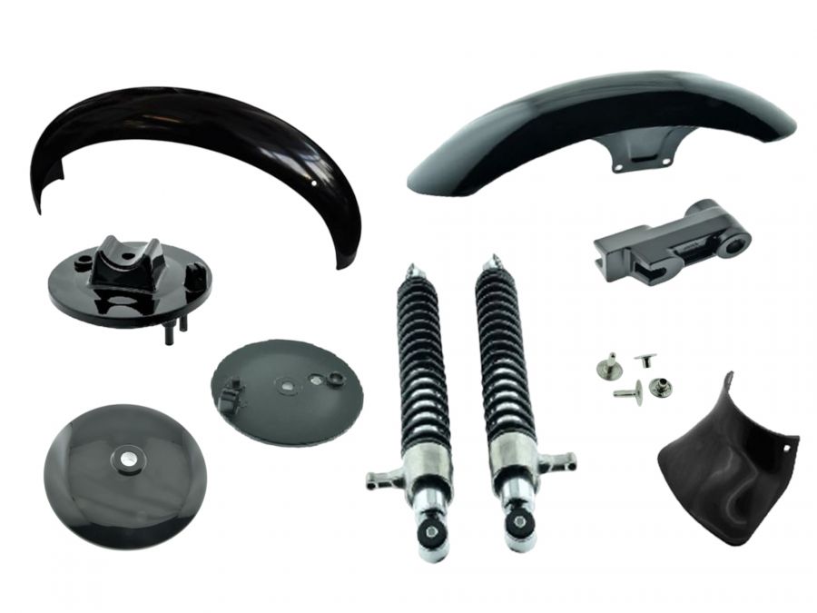 Umbausatz Simson S51 und S50 Kotflügel mit Federbeine Black - Edition - hochglanz small
