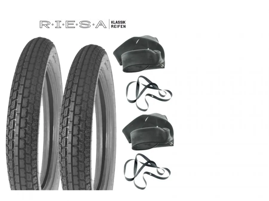 Reifensatz 2x 3,50-18 AWO Sport Oldtimerprofil Riesa Klassik - Retro