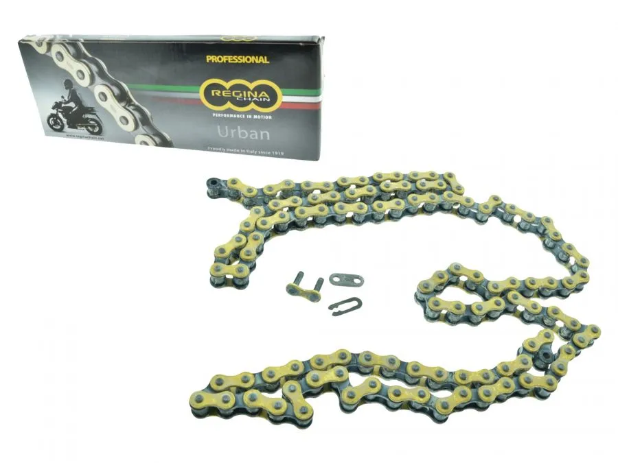 Regina Kette 420er TEILUNG 114G verstärkt für SIMSON Tuning Schwalbe KR51/1 DUO, GOLD