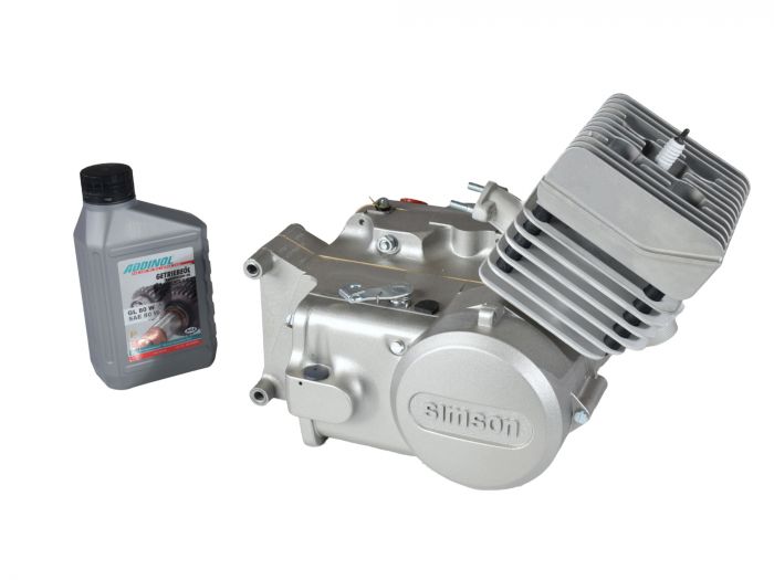Motor 50ccm 4-Gang Gehäuse ALU-NATUR NPC für S51 KR51/2 SR50 ohne Zündung, Vergaser