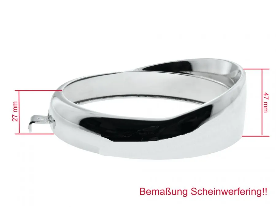 Scheinwerfer mit DACH, H4 KLARGLAS, für Simson S50 S51 alte Ausführung, Kugellampe