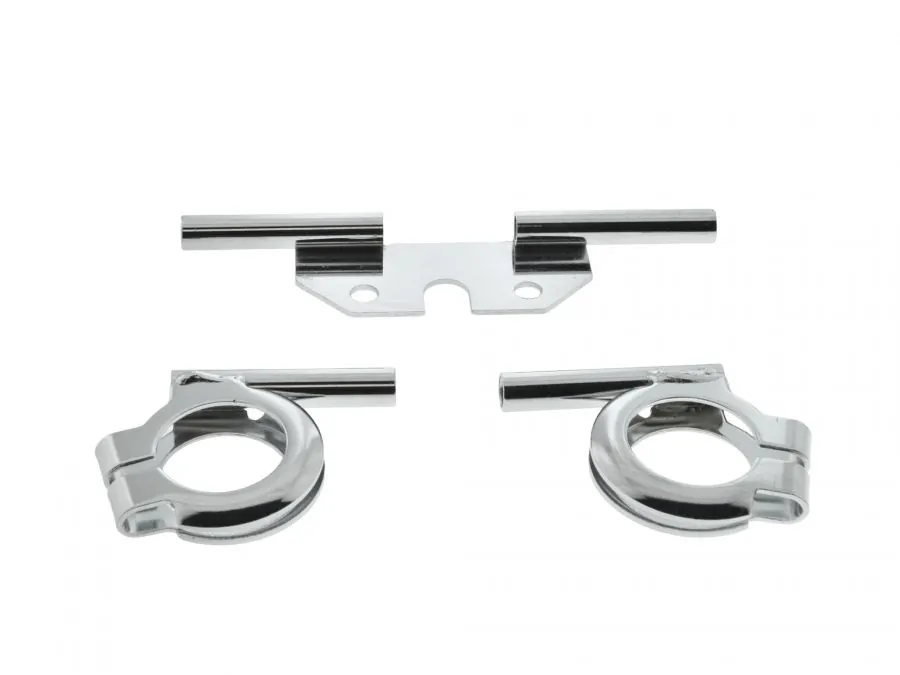 LED Lauflichtblinker KURZ Satz für Simson S50 S51 Blinkgeber Halter -​Chrom-Hell