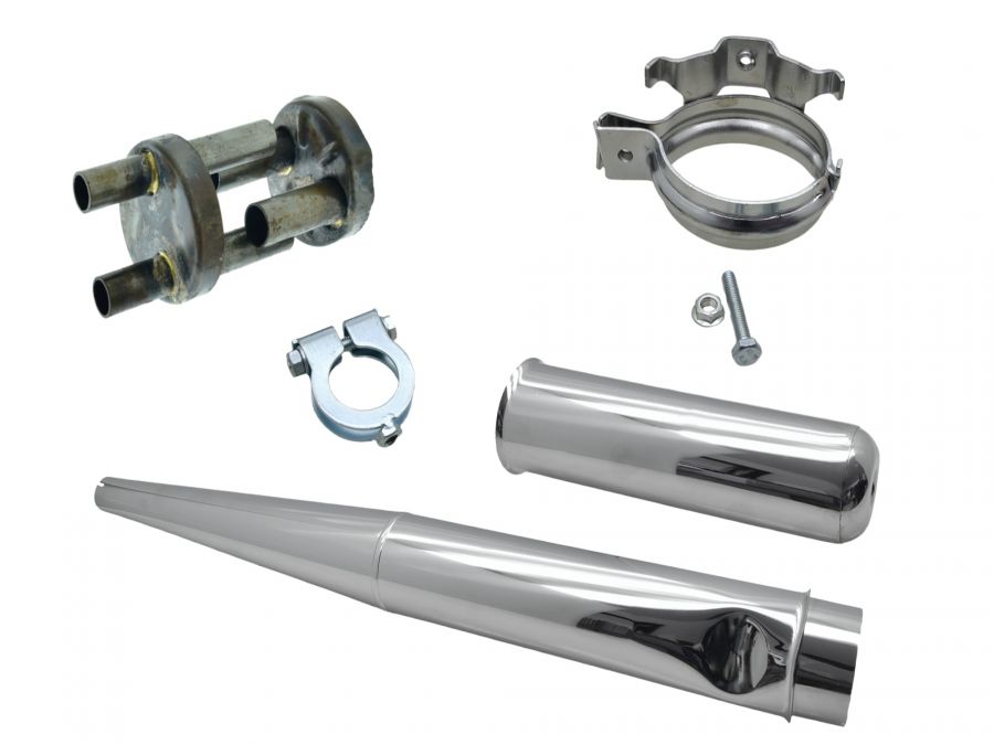 RACING ENDURO-Auspuff SET für Simson S51E mit Konus und Doppelrohr
