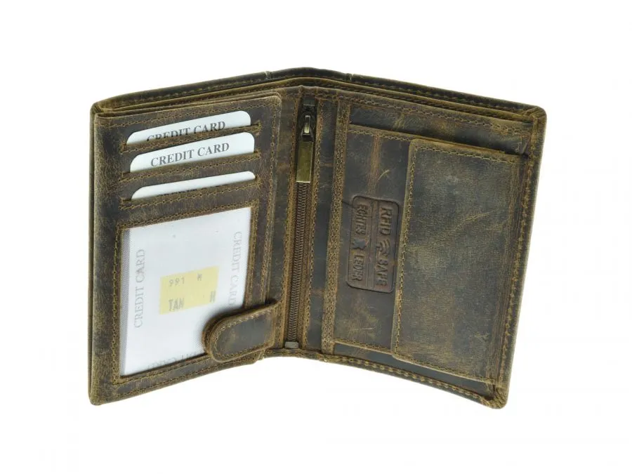 Geldbörse Portmonnaie Echtleder AWO Logo Hochformat BRAUN Geldbörse Portmonnaie Echtleder AWO Logo Hochformat BRAUN
