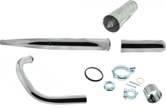 Auspuff Vario 32 komplett Schwalbe KR51/2 Endstück lang Dämpfer bis 90ccm