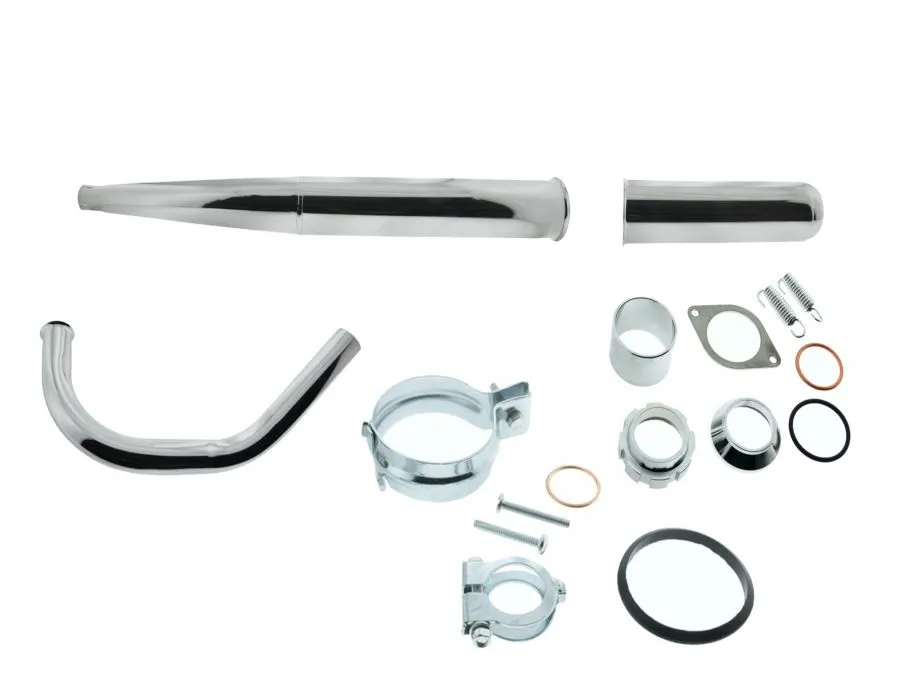 Auspuffsatz Daily Street Straße Simson S50 S51 Kalottenbefestigung mit Einhängeblech