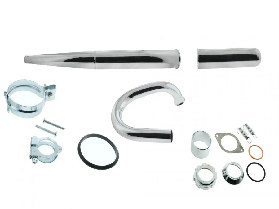 Auspuffsatz Daily Street Straße Simson SR50 Kalottenbefestigung mit Einhängeblech