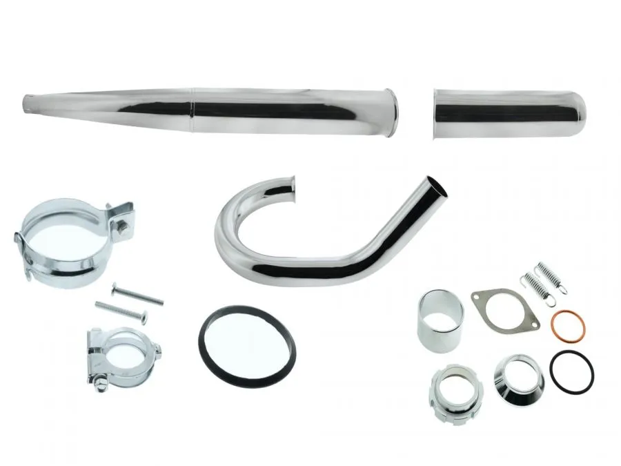 Auspuffsatz Daily Street Straße Simson S51 Enduro Kalottenbefestigung mit Einhängeblech