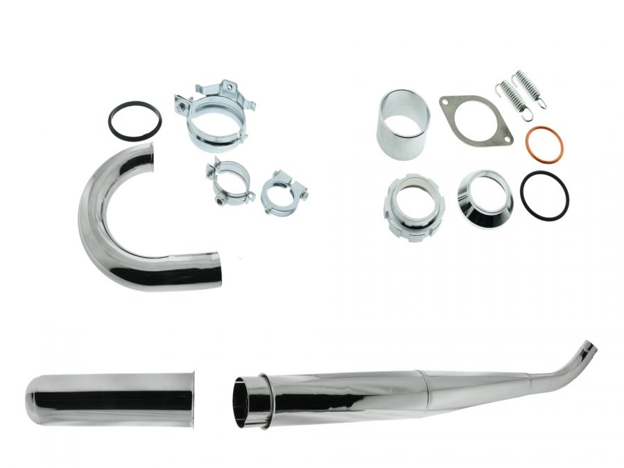 Auspuffsatz DailyRace S51 Enduro mit Kalottenset mit Einhängeblech