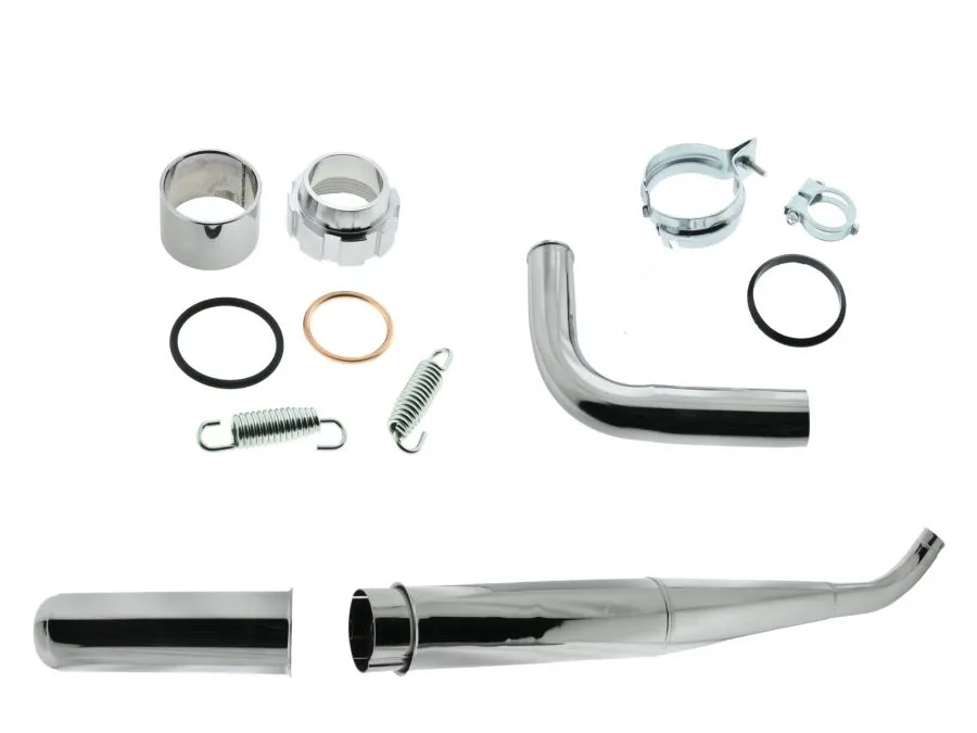 Auspuffsatz DailyRace Sr4/ Schwalbe KR51/1 mit Kalottenbefestigung Kühlrippe