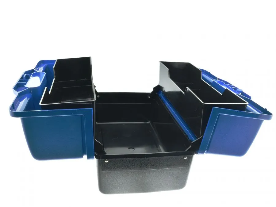 Werkstattkoffer Mehrzweckkasten DDR-Style - blau/schwarz