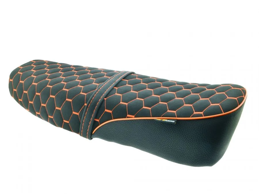 ZT-​Tuning Sitzbank ORANGE Wabenmuster Originaloptik für Simson S50 S51 S70