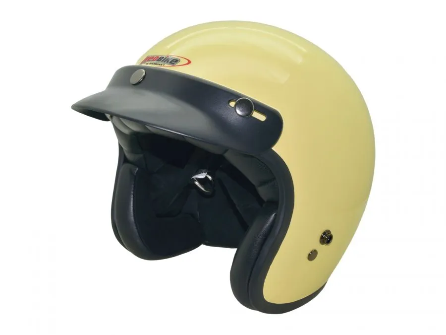 Jethelm Halbschalenhelm mit Sonnendach ELFENBEIN RB-720