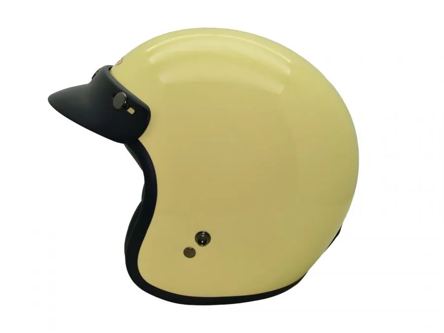 Jethelm Halbschalenhelm mit Sonnendach ELFENBEIN RB-720