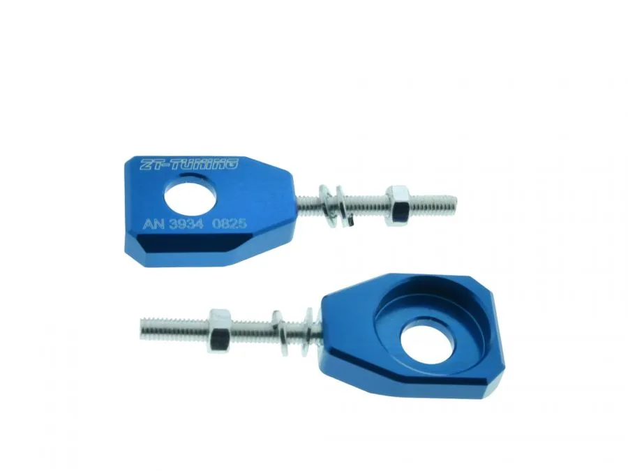 ZT CNC Kettenspanner Set BLAU passend für Simson S50 S51 SR50 KR51 SR4/