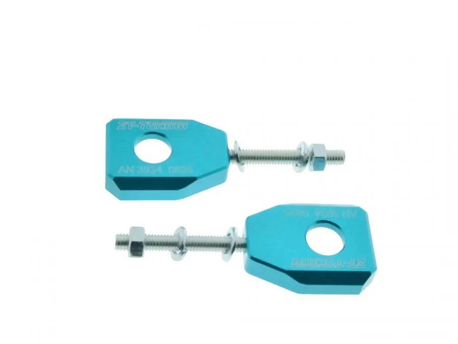 ZT CNC Kettenspanner Set Hell-BLAU, Petrol passend für Simson S50 S51 SR50 KR51 SR4/