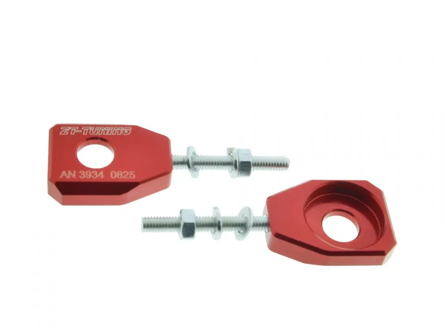 ZT CNC Kettenspanner Set ROT passend für Simson S50 S51 SR50 KR51 SR4/