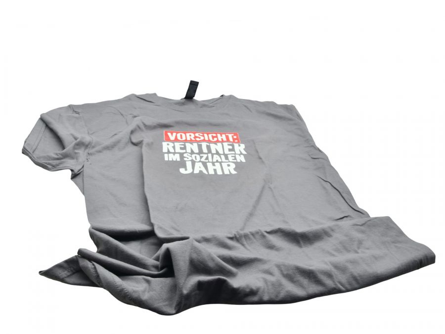 T-​Shirt Vorsicht Rentner im sozialen Jahr grau