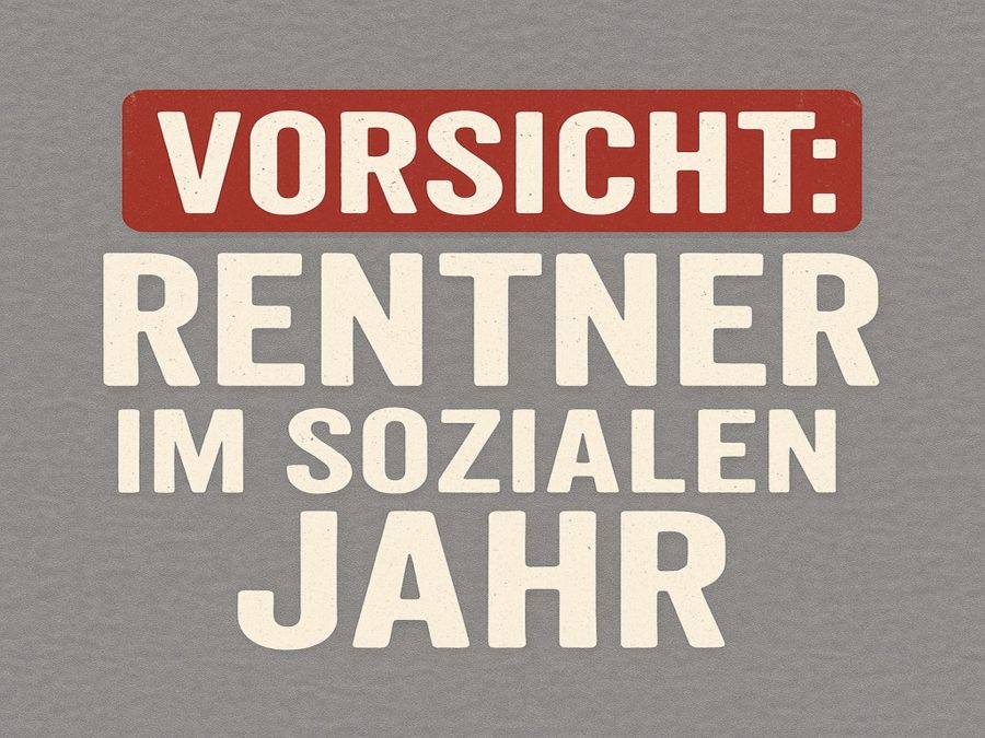T-​Shirt Vorsicht Rentner im sozialen Jahr grau