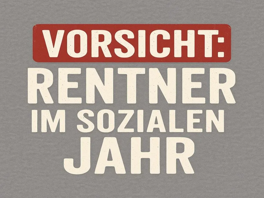 T-​Shirt Vorsicht Rentner im sozialen Jahr grau